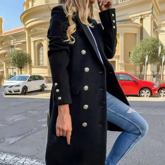 Manteau Femme Hiver Élégant à Boutons - LuxeStyle