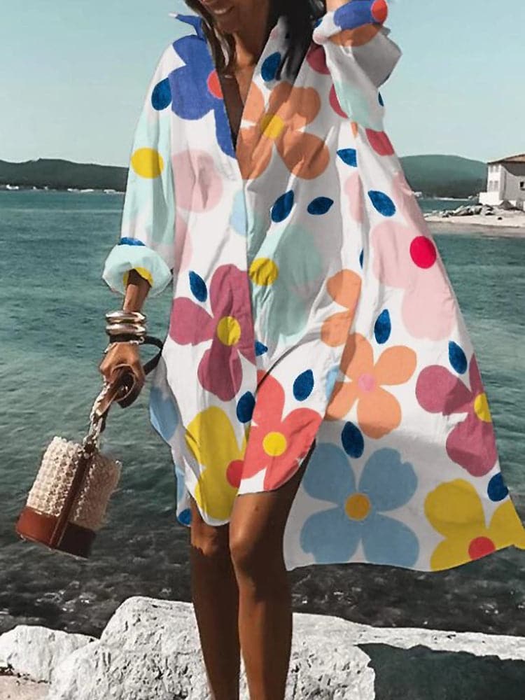 Robe fleurie élégante femme taille moyenne
