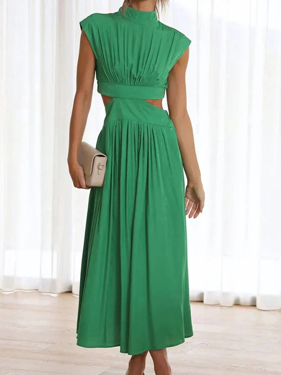 Robe longue femme décontractée plissée