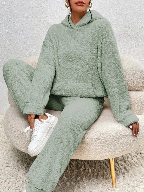 Survêtement Féminin Confortable avec Capuche et Pantalon