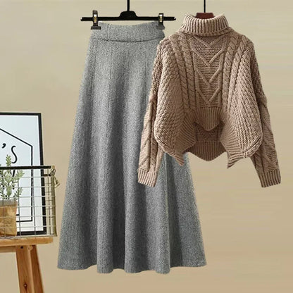 Tenue Femme Élégante Col Montant et Jupe Moulante