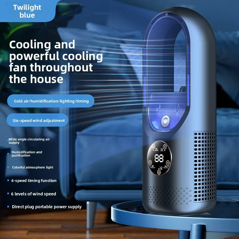 Ventilateur Silencieux Numérique Noir Bleu