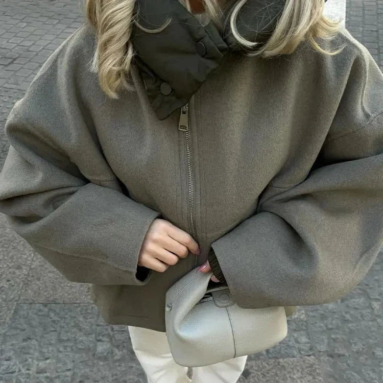 Veste à capuche douillet avec fermeture éclair - BlxckFR