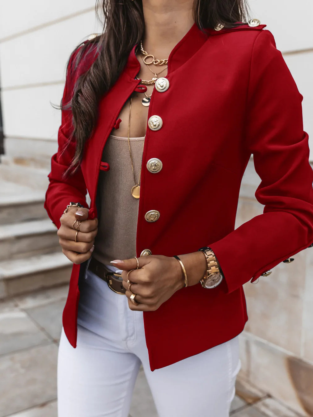 Veste Femme Élégante Taille Slim pour Travail et Soirée