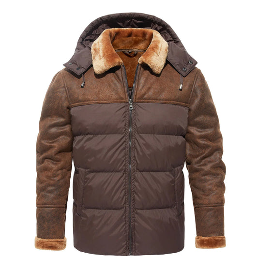 Veste Hivernale Doublée avec Capuche et Fermeture Éclair pour Homme - LuxeStyle