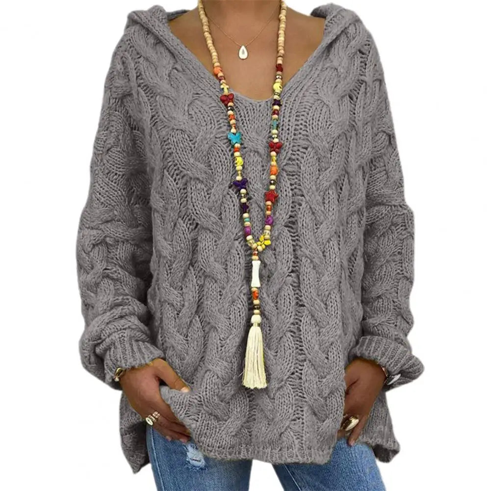Pull Femme Tricoté Élégant Oversized
