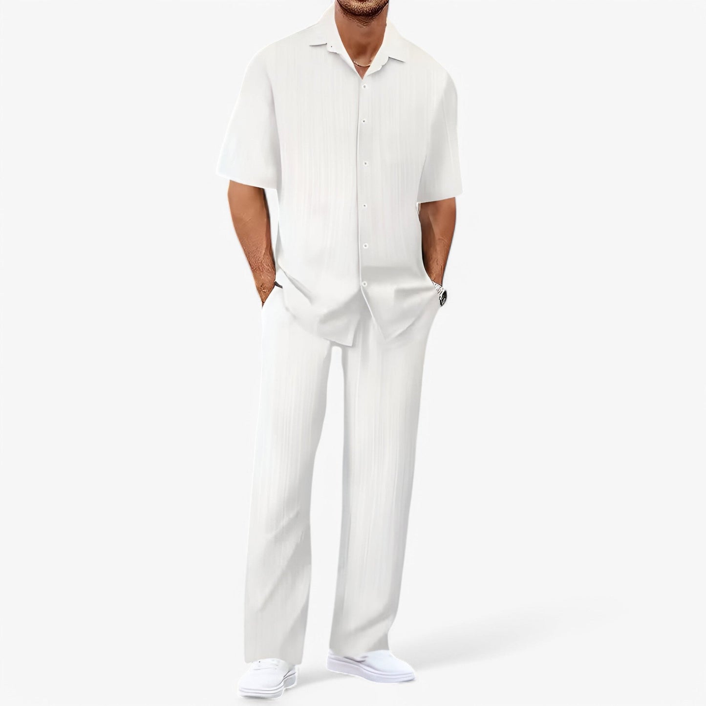 Tenue Détente – Ensemble casual rayé - LuxeStyle