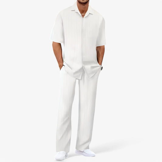 Tenue Détente – Ensemble casual rayé - LuxeStyle