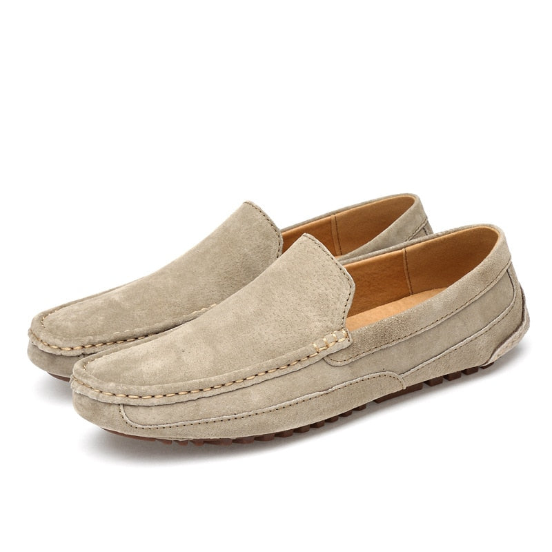 Mocassins cuir marron confort homme - LuxeStyle