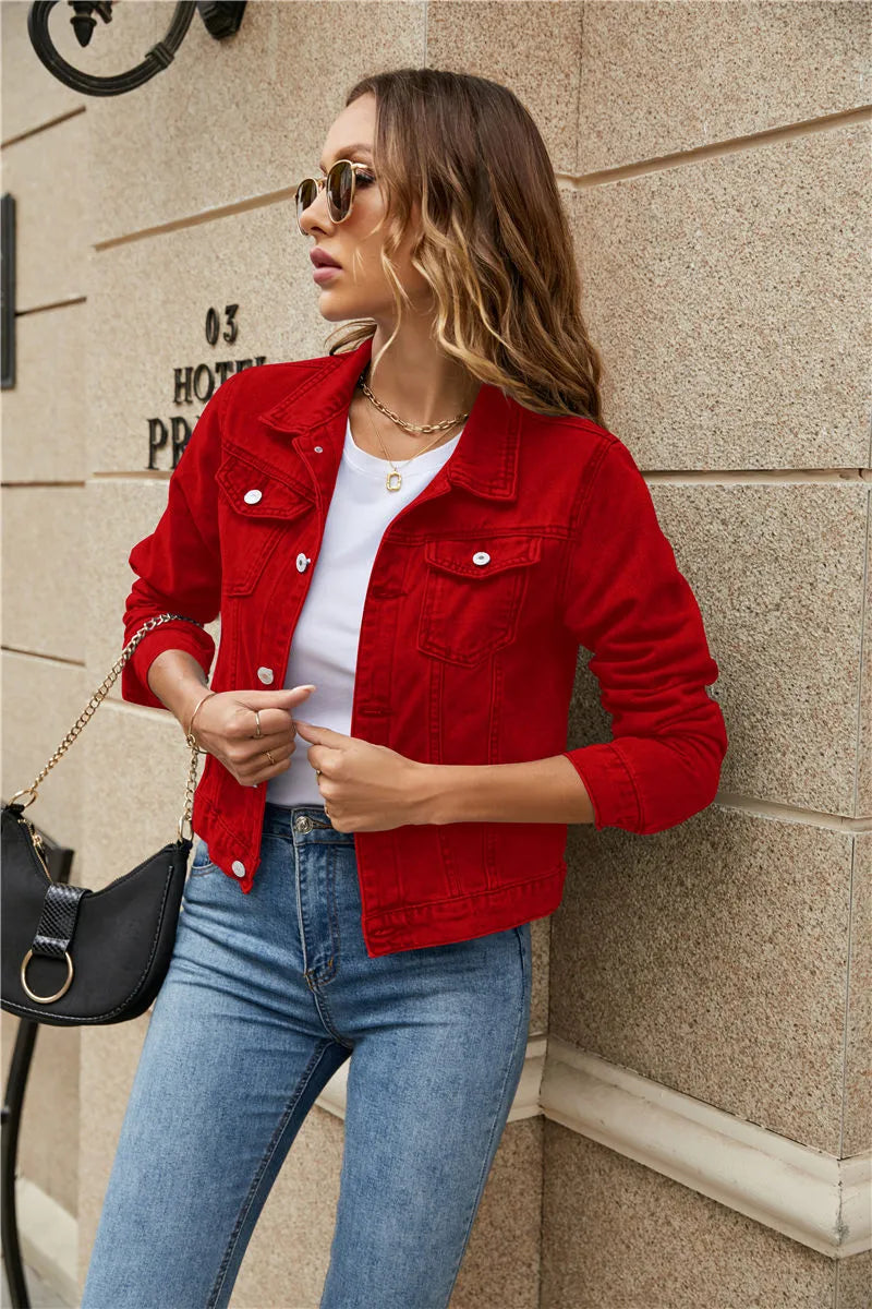 Veste Denim Classique à Poches