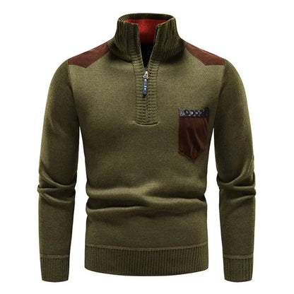 Pull Homme Laine Douce – Sweat Élégant avec Poche Avant