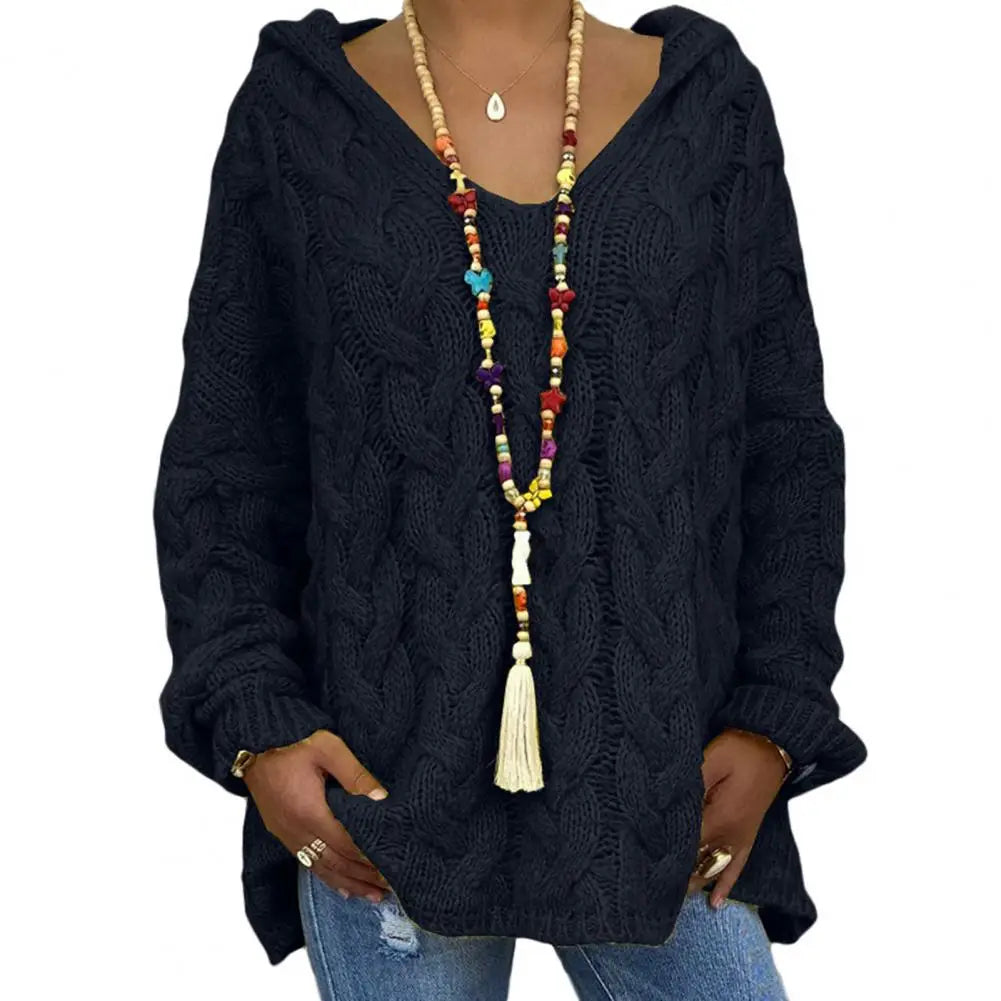 Pull Femme Tricoté Élégant Oversized