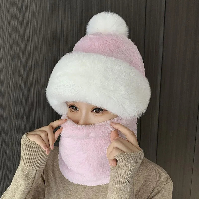 Chapeau et Écharpe Tricotés Chauds pour Hommes et Femmes