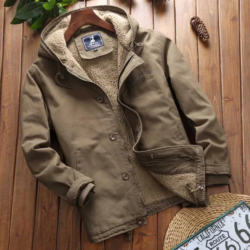 Doudoune Hiver Homme Longue avec Capuche et Col Roulé