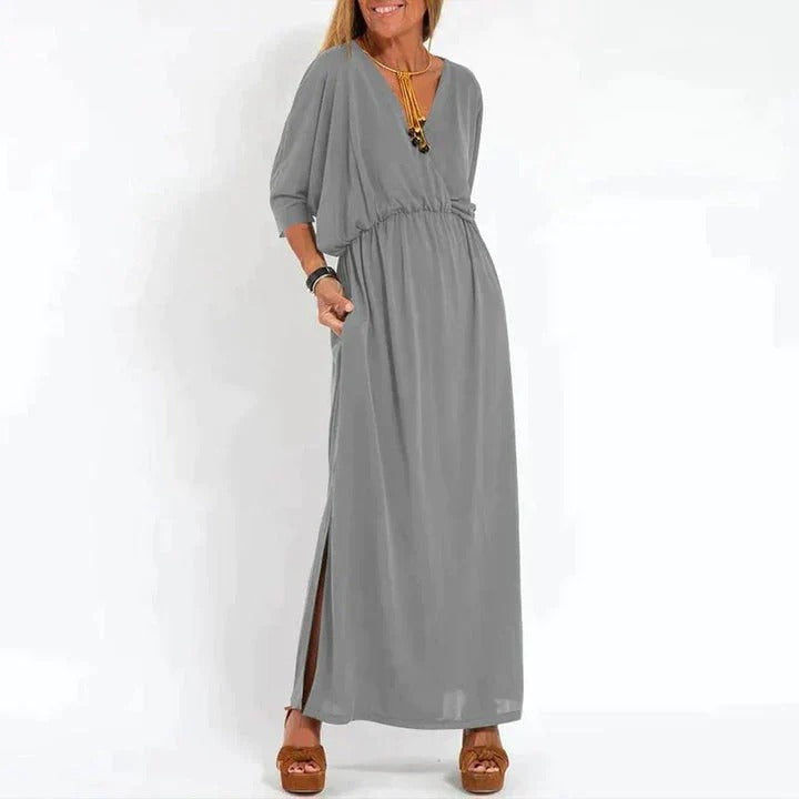 Robe Longue Élégante Anthracite pour Femme - LuxeStyle