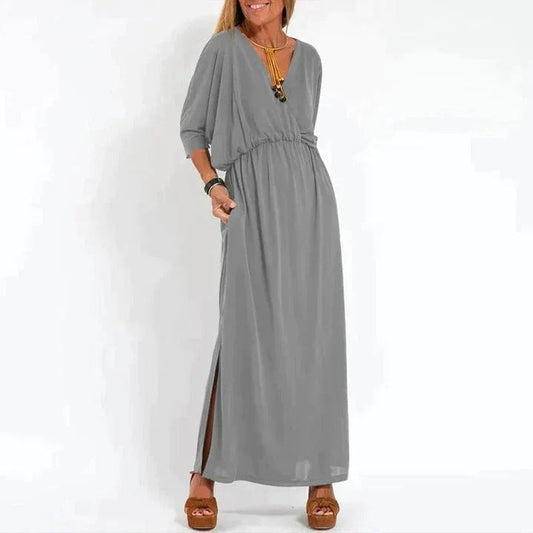 Robe Longue Élégante Anthracite pour Femme - LuxeStyle