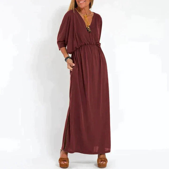 Robe Longue Élégante Anthracite pour Femme