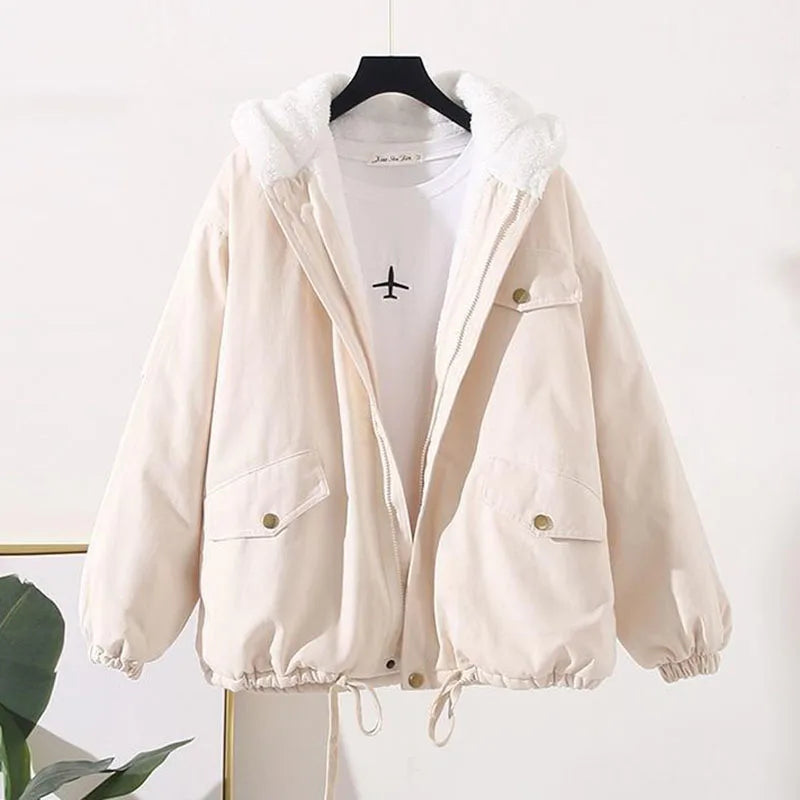 Veste Femme Détente avec Capuche et Fermeture Éclair