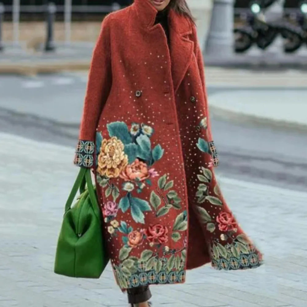 Manteau femme à carreaux colorés hiver