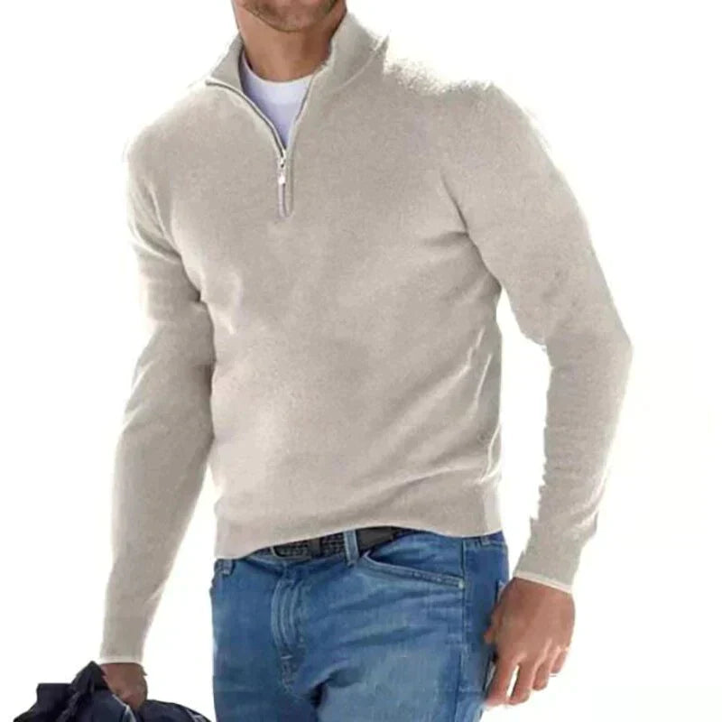 Pull Zippé Homme Classique et Confortable pour Tous les Jours