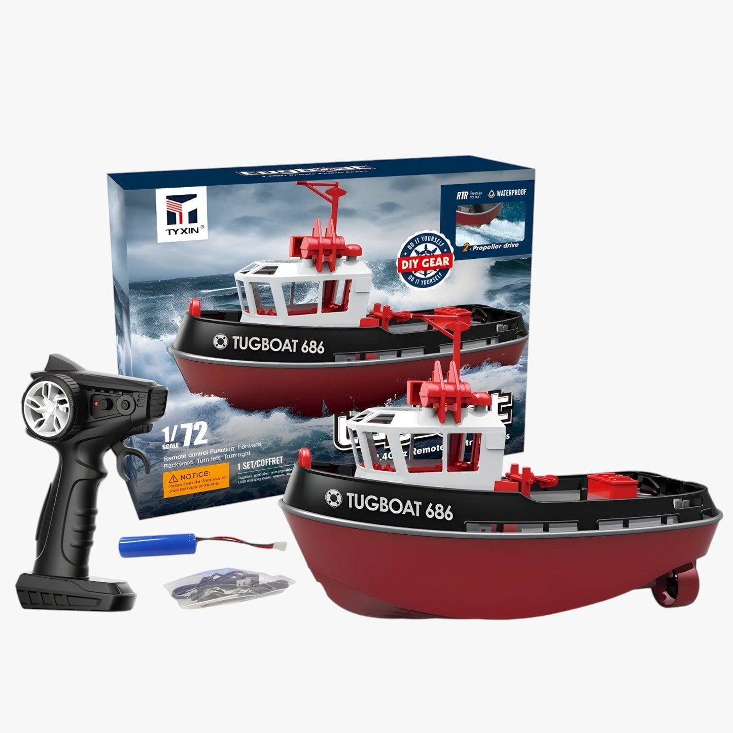 Bateau de Mer Télécommandé Puissant à Double Moteur