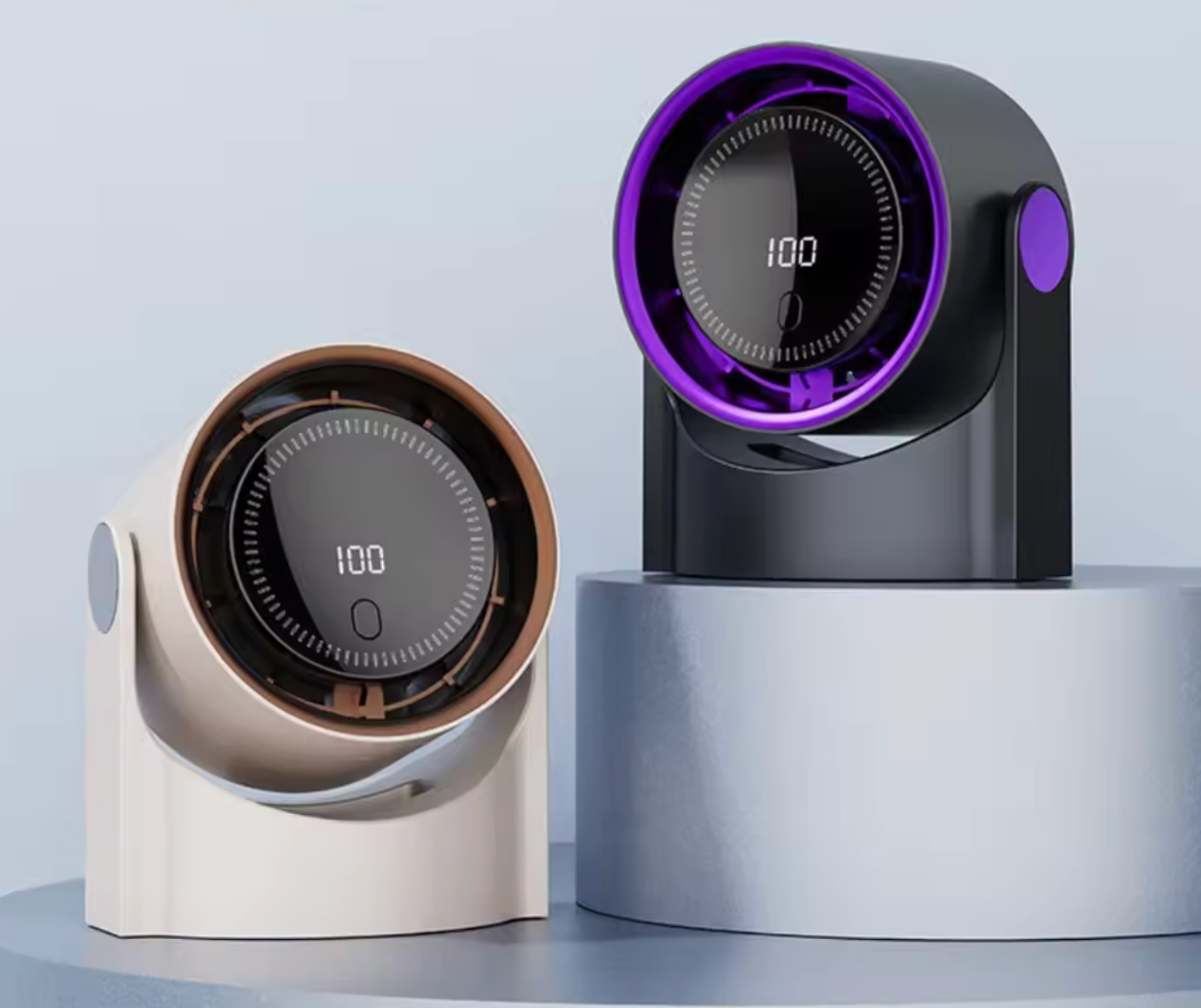 Ventilateur Bureau Élégant avec Écran LCD - LuxeStyle