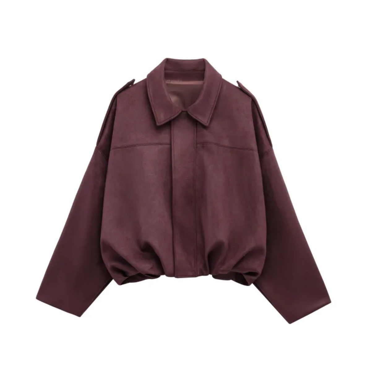 Veste Cuir Féminine Oversize – Blouson Chic Confortable en Daim Doux