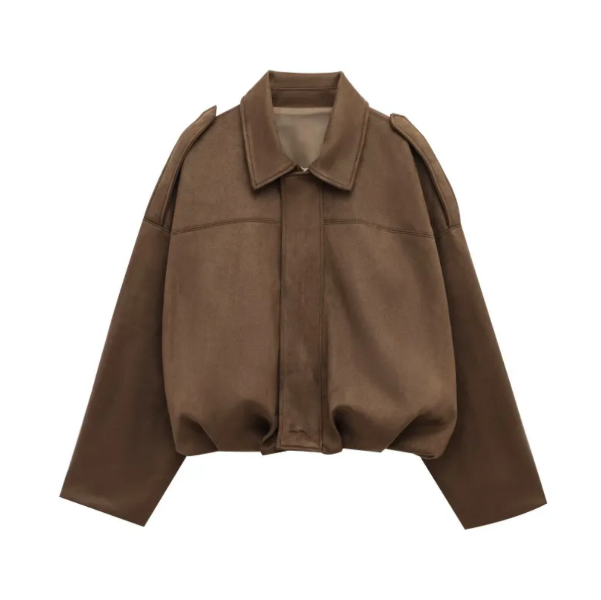 Veste Cuir Féminine Oversize – Blouson Chic Confortable en Daim Doux