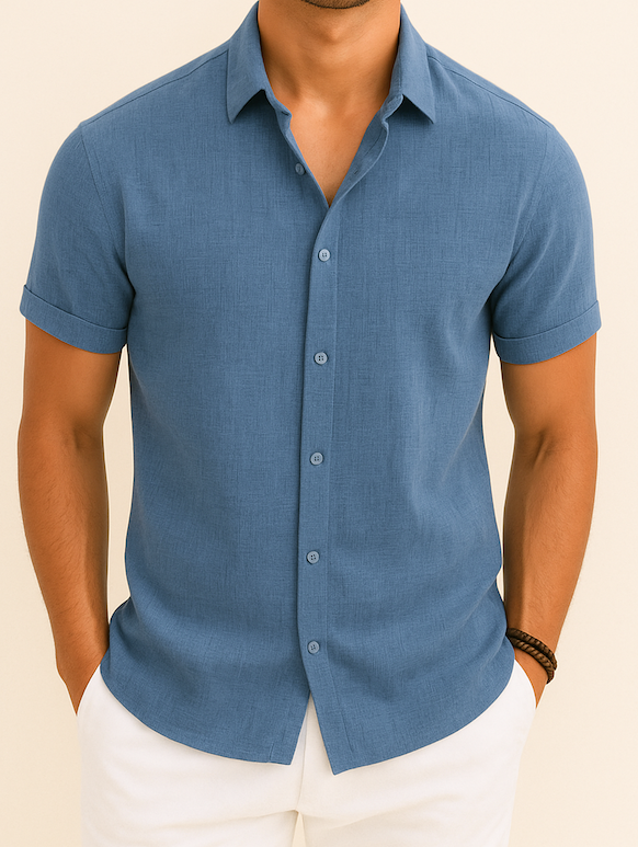 Chemise Homme Coton Gris Élégante Vero Amsterdam