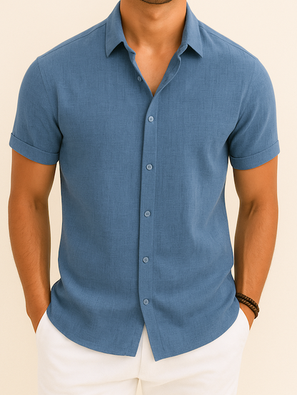 Chemise Homme Coton Gris Élégante Vero Amsterdam