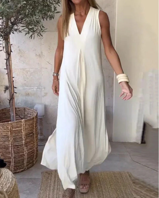 Robe Été Longue Décolleté Profond pour Femme - LuxeStyle