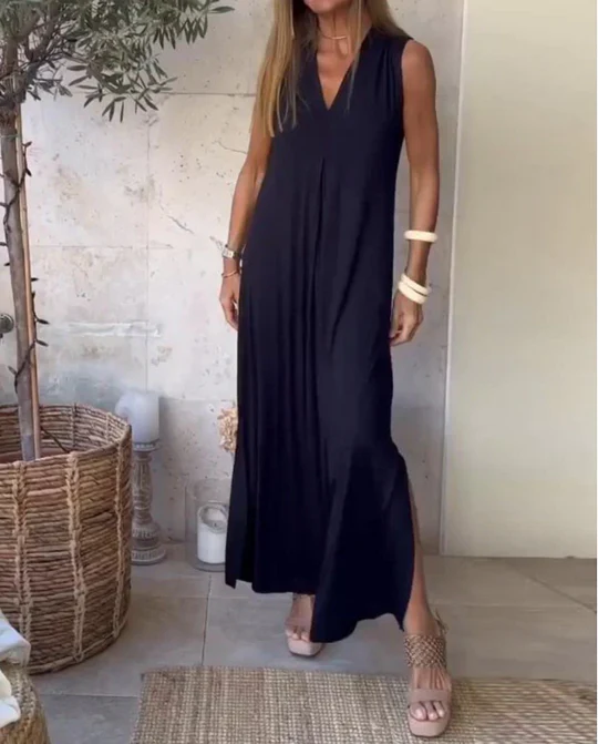 Robe Été Longue Décolleté Profond pour Femme