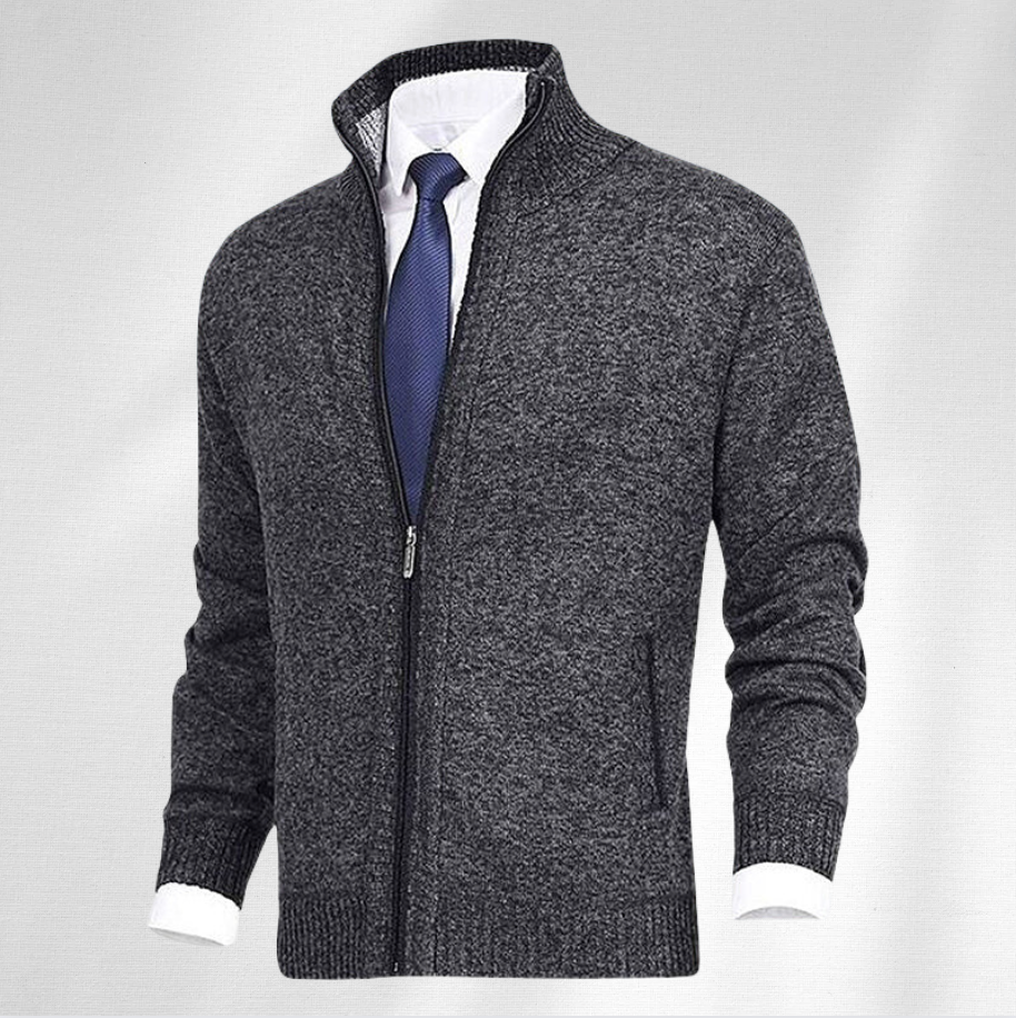 Cardigan Homme Hiver Douillet à Fermeture Éclair