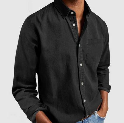 Chemise Casual En Denim pour Homme À Manches Longues
