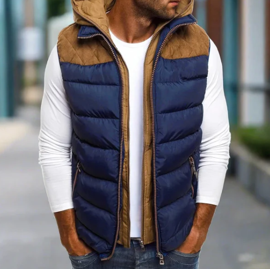 Veston rembourré homme hiver avec capuche détachable