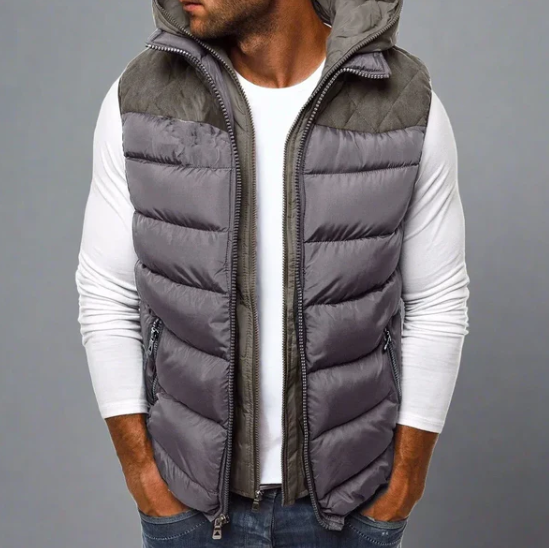 Veston rembourré homme hiver avec capuche détachable