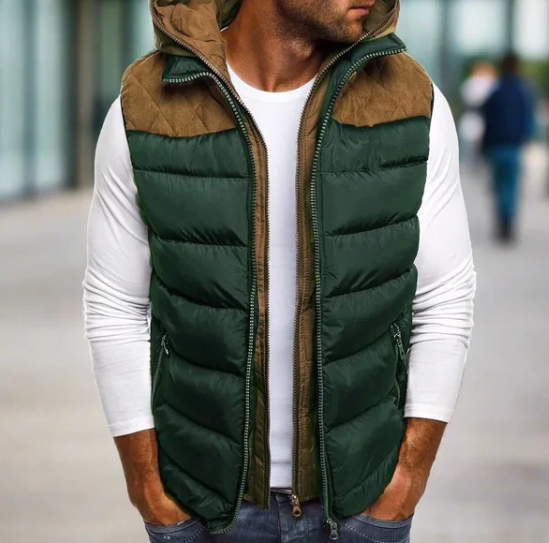 Veston rembourré homme hiver avec capuche détachable