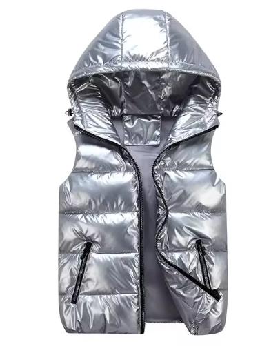 Gilet sans manches en duvet noir mat pour homme