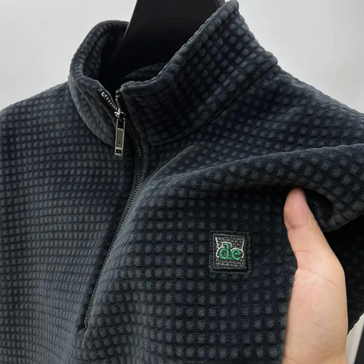 Veste Polaire Mixte Col Montant Grise Texture