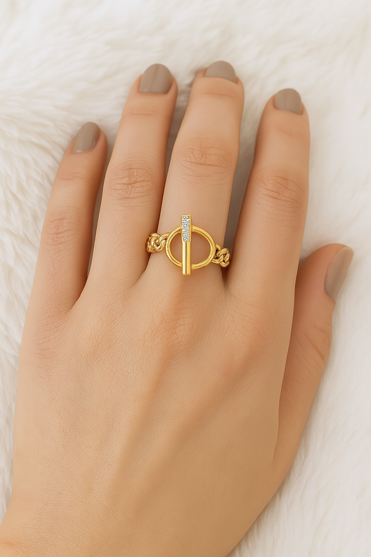 Bague en Chaîne Élégante pour Femme avec Fermeture Sécurisée - LuxeStyle
