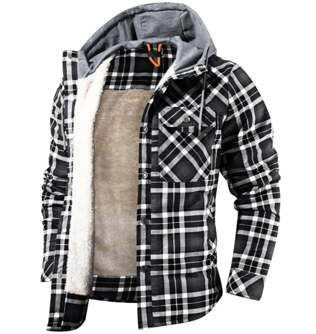 Veste Homme Hiver Chic à Capuche Réglable & Doublure Chaude
