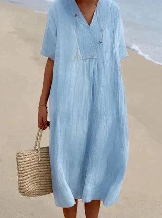Robe Été en Lin Clair pour Femme - LuxeStyle