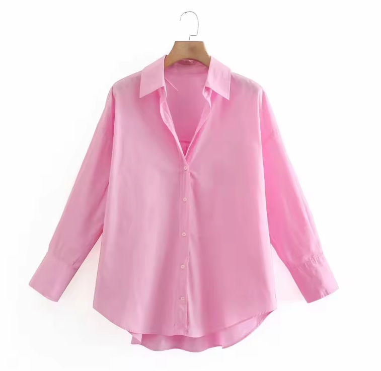 Chemisier élégant satin vert femme manches longues