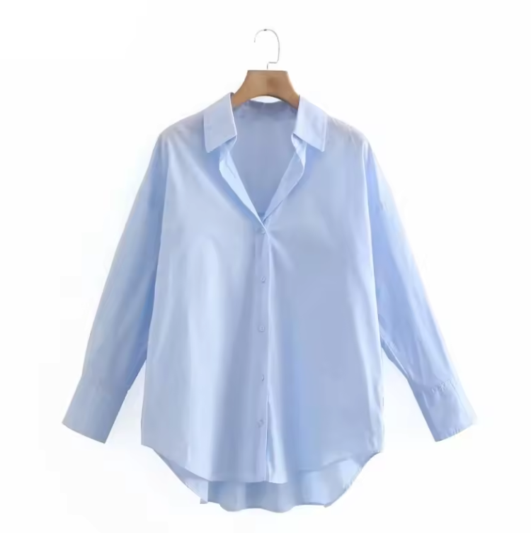 Chemisier élégant satin vert femme manches longues
