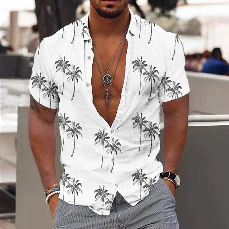 Chemise Homme Été Imprimé Tropical