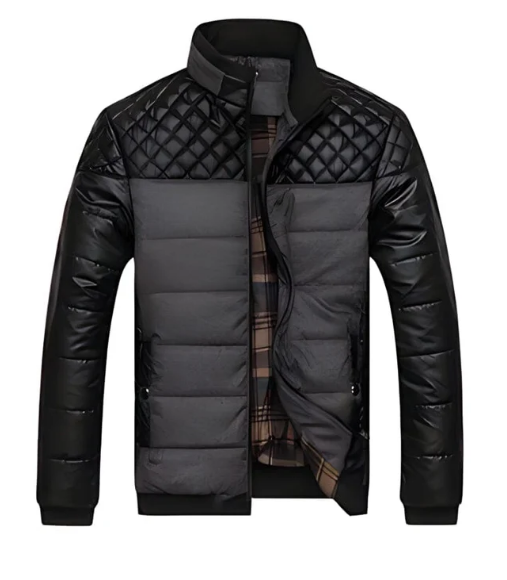 Blouson Aviateur Douillet et Élégant, Col Haut et Manches Côtelées - LuxeStyle