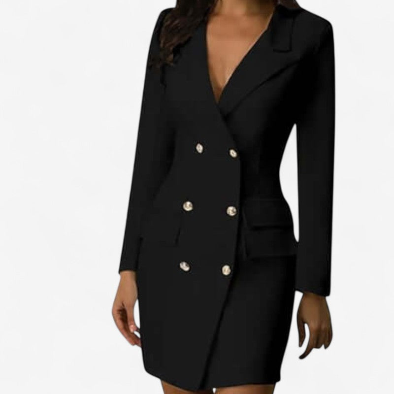 Blazer Élégant Manches Longues avec Ceinture et Poches - LuxeStyle