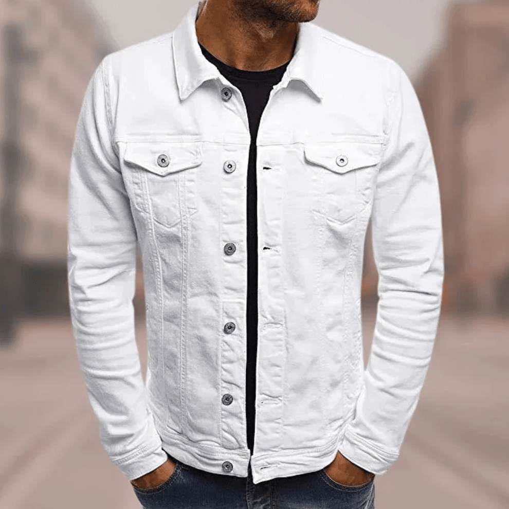 Veste Jean Homme Élégante – Coupe Affûtée, Style Casual avec Poches Pratiques