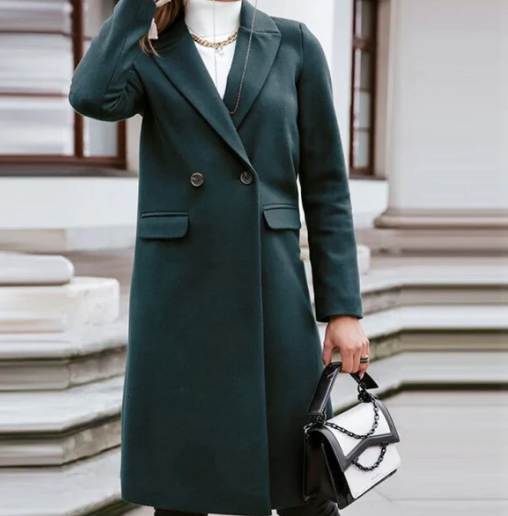 Manteau Femme Chic à Manches Longues Boutons Élégants