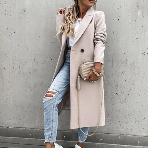 Manteau Femme Chic à Manches Longues Boutons Élégants